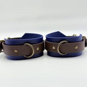 Ankle Cuffs, Fußfesseln Dunkelblau für Damen, Herren, Submissives
